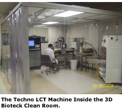 Techno LCT Machine inside 3D Bioteck Clean Room