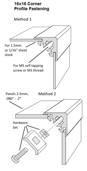 Extrusion Enclosure Corner Profile | 16x16mm | Linear Motion