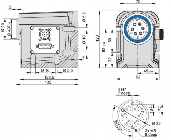 RDH-XS Rotary Stage Dimensions